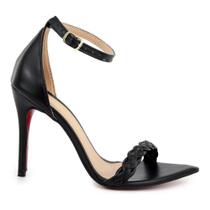 Sandália Vitória Lugo Metalizada Bico Folha 10cm Sandália Vitória Lugo Metalizada Bico Folha 10cm