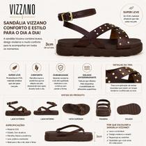 Sandália Vizzano 6510.114 Plataforma 3cm Tachas Original Cor:ChocolateTamanho:37Genero:Feminino Sandália Vizzano 6510.114 Plataforma 3cm Tachas Original Cor:ChocolateTamanho:37Genero:Feminino