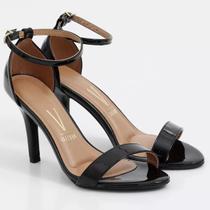 Sandália Vizzano Básica Salto Alto Verniz Feminina - Preto