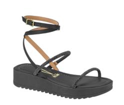 Sandalia Vizzano Brilho Papete Flatform Salto Baixo Feminino