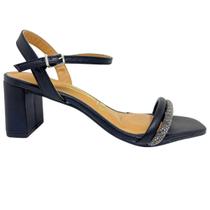 Sandália Vizzano Brilho Strass Feminino Salto Baixo Grosso 6430.129
