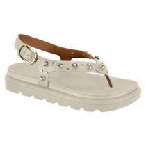 Sandália Vizzano Feminina Flatform Strass Brilho Tira Dedo Conforto -