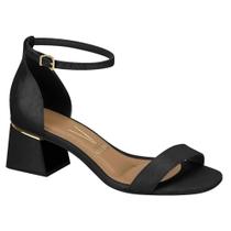 Sandália Vizzano Feminino Salto Bloco preto Conforto calcanhar fechado Sandália Vizzano Feminino Salto Bloco preto Conforto calcanhar fechado