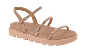 Sandália Vizzano Flat Sola Média 2 tirinhas metal Cor:CoralTamanho:37 Sandália Vizzano Flat Sola Média 2 tirinhas metal Cor:CoralTamanho:37