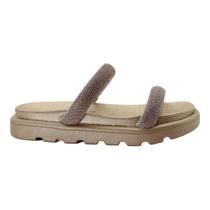 Sandália Vizzano Flatform Strass Papete Feminina Apedrejada