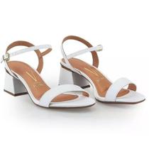 Sandália Vizzano Lisa Salto Bloco Feminina - Branco Sandália Vizzano Lisa Salto Bloco Feminina - Branco