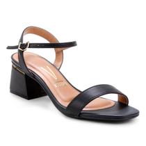 Sandália Vizzano Lisa Salto Bloco Feminina - Preto Sandália Vizzano Lisa Salto Bloco Feminina - Preto
