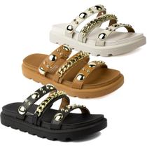 Sandália Vizzano Papete Feminina Tiras Tendência Moda 6510