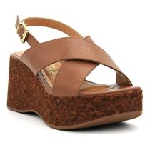 Sandália Vizzano Plataforma Salto Alto - Feminina - Marrom