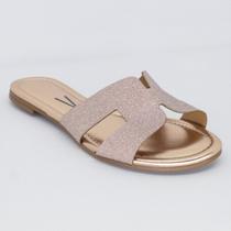 Sandalia Vizzano Rasteira Feminina Casual Brilho Macia