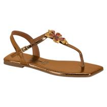 Sandália Vizzano Rasteira Flatform Feminina com Flor Confortável