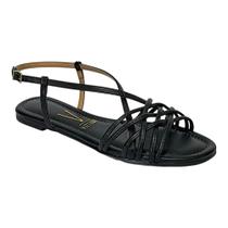 Sandália Vizzano Rasteira Trançada 6235.1720 Preto Sandália Vizzano Rasteira Trançada 6235.1720 Preto