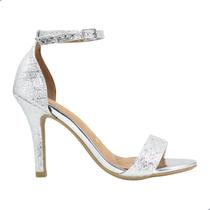 Sandália Vizzano Salto Alto Feminina Prata