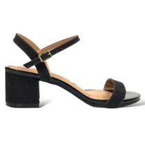 Sandália Vizzano Salto Bloco 6291.900 Preto Glitter - Preto