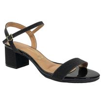 Sandália Vizzano Salto Bloco 6291.900 Preto Glitter