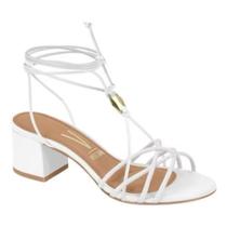 Sandalia Vizzano Salto Bloco Branca Amarraçao