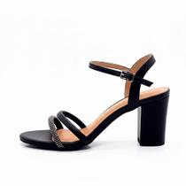 Sandalia Vizzano Salto Bloco Duas Tiras Strass