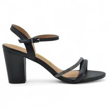 Sandalia Vizzano Salto Bloco Grosso Casual Feminina Brilho