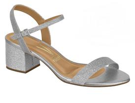 sandalia prata salto grosso em Promoção no Magazine Luiza