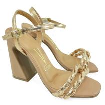 Sandália Vizzano Social Trançada Salto Bloco - Nude Sandália Vizzano Social Trançada Salto Bloco - Nude