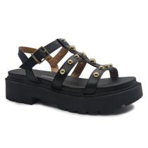 Sandália Vizzano Spikes Flatform Feminina - Preto