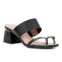 Sandália Vizzano Tamanco Pelica Salto Bloco Preto - Feminino
