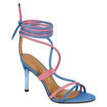 Sandália Vizzano Tiras Bicolor de Amarrar - Azul e Rosa