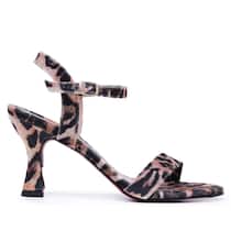 Sandália VL Carretel Wild Onça Salto Baixo e Bico Redondo Sandália VL Carretel Wild Onça Salto Baixo e Bico Redondo