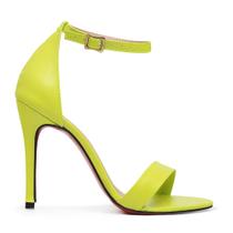 Sandália VL Festa Bico Redondo Neon Green Salto Fino 10cm