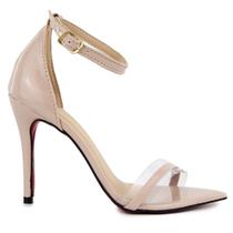 Sandália VL Verniz Bico Folha Tira Silicone e Salto Fino 10cm Sandália VL Verniz Bico Folha Tira Silicone e Salto Fino 10cm