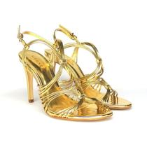 Sandalia Werner Ouro Danila com tiras 10020615