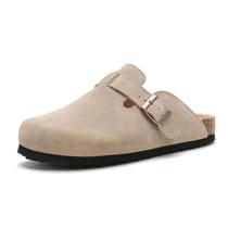 Sandálias Clogs & Mules em camurça e couro com suporte em arco