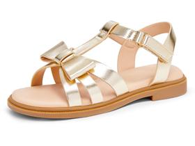 Sandálias Coutgo Girls Open Toe Bow Flats Tira no Tornozelo Douradas Sandálias Coutgo Girls Open Toe Bow Flats Tira no Tornozelo Douradas