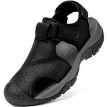 Sandálias de caminhada Boveshorn Athletic de couro com bico fechado para homens