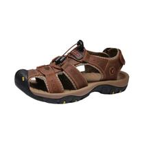 Sandálias De Couro Masculinas De Verão, Respiráveis, Casuais, Para Praia, Estilo Romano