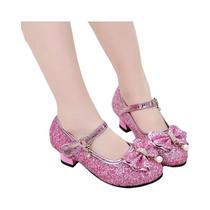 Sandálias De Dança Para Meninas Com Glitter E Salto Alto, Sapatos De Festa E Casamento Em Couro Sandálias De Dança Para Meninas Com Glitter E Salto Alto, Sapatos De Festa E Casamento Em Couro