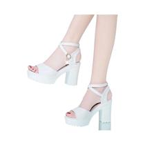 Sandálias De Plataforma Com Salto Alto E Fivela Para Mulheres