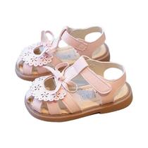 Sandálias De Praia Para Meninas Verão Respirável Com Tira Em T Laço Com Ponta Fechada Recortes