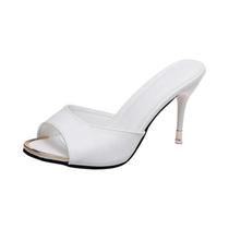 Sandálias De Salto Alto Brancas E Rosas Para O Verão, Sapatos Sexy Com Bico Aberto Para Mulheres, - YBQJOO
