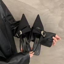 Sandálias De Salto Alto Com Bico Fino Para Mulheres, Slingback, Casual, Fashion, Sexy, Chinelos De