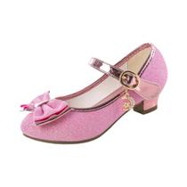 Sandálias De Salto Alto Em Couro Com Glitter E Strass Para Meninas, Sapatos De Dança Latina Para