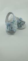 Sandálias De Tecido Com Estampa Floral Azul Para Bebê Sandálias De Tecido Com Estampa Floral Azul Para Bebê