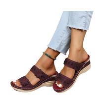 Sandálias De Verão Femininas Com Salto Wedge, Ortopédicas, Abertas Na Parte Da Frente, Vintage, Sandálias De Verão Femininas Com Salto Wedge, Ortopédicas, Abertas Na Parte Da Frente, Vintage,