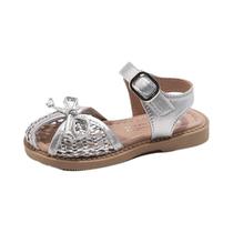 Sandálias De Verão Para Meninas Estilo Princesa Com Bico Vazado E Laço Trançado Estilo Coreano Para