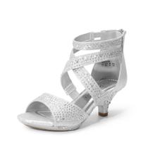 Sandálias de Vestir com Salto Baixo Prata DREAM PAIRS para Meninas 4 Anos Sandálias de Vestir com Salto Baixo Prata DREAM PAIRS para Meninas 4 Anos