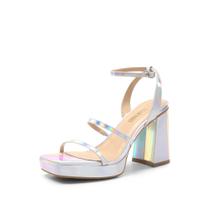 Sandálias DREAM PAIRS Plataforma com Salto Grosso e Tiras para Mulheres Prata 38 BR Sandálias DREAM PAIRS Plataforma com Salto Grosso e Tiras para Mulheres Prata 38 BR