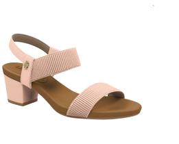 Sandalias em couro com elastico usaflex soft rose y8204