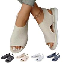 Sandálias esportivas femininas FAIRZ, elásticas ortopédicas premium, bege