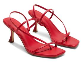 Sandálias femininas Coutgo com tiras para gatinhos, saltos vermelhos, tamanho 6,5 Sandálias femininas Coutgo com tiras para gatinhos, saltos vermelhos, tamanho 6,5