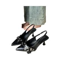 Sandálias Femininas De Salto Alto Para O Verão, Sapatos De Festa Com Bico Fino, Fashion Com Fivela E